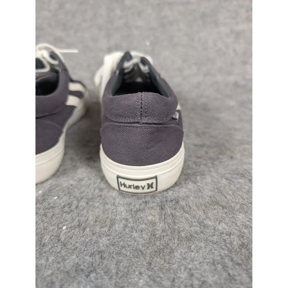 Hurley Mens‎ Canvas Sneakers Shoes Navy White Stripe Lace Up Size US 6 EUR 38.5